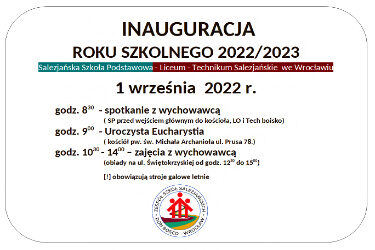 INAUGURACJA ROKU SZKOLNEGO 2022/2023