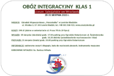 OBÓZ INTEGRACYJNY KLAS 1