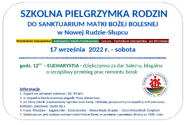 SZKOLNA PIELGRZYMKA RODZIN