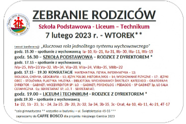 MIEDZYSEMESTRALNE ZEBRANIE RODZICÓW